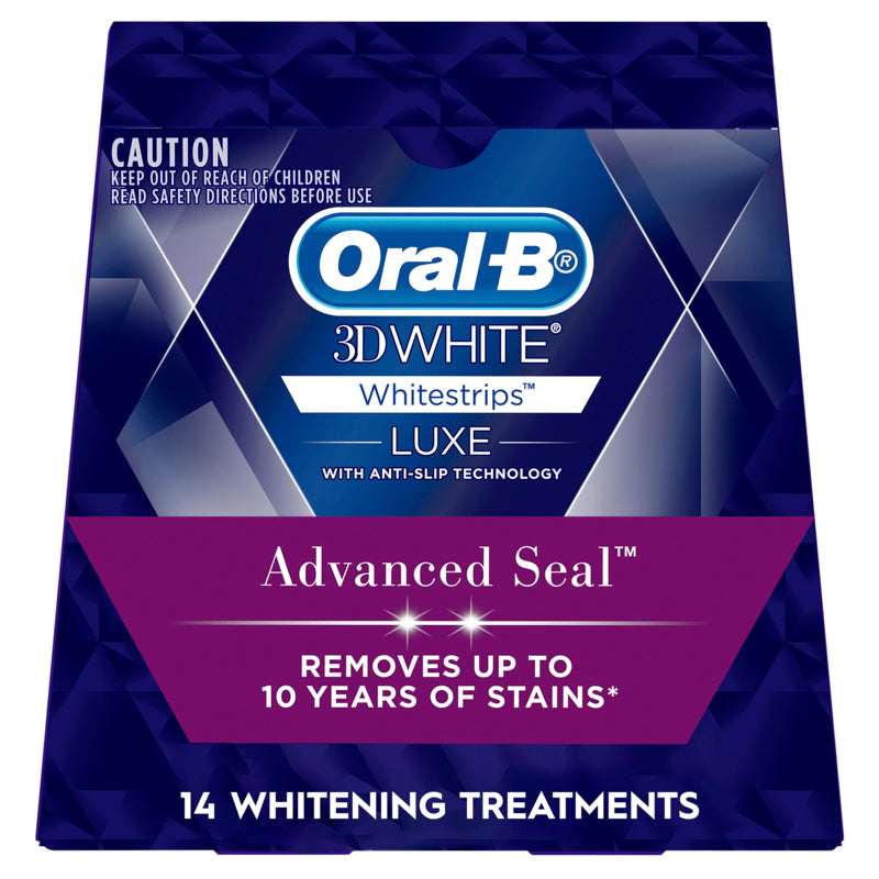 Oral B 3DWhite Luxe Whitestrips Advance Seal 14 Whitening Treatments