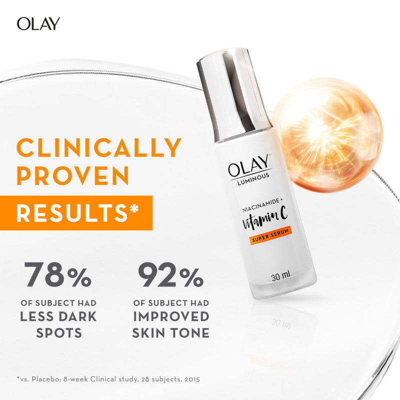 Olay Luminous Niacinamide + Vitamin C Brightening Super Serum 30ml (For Dark Spots and Dull Skin)