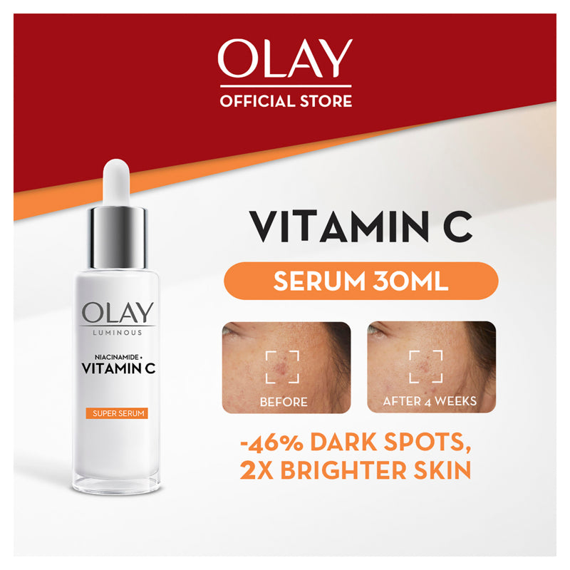 Olay Luminous Niacinamide + Vitamin C Brightening Super Serum 30ml (For Dark Spots and Dull Skin)