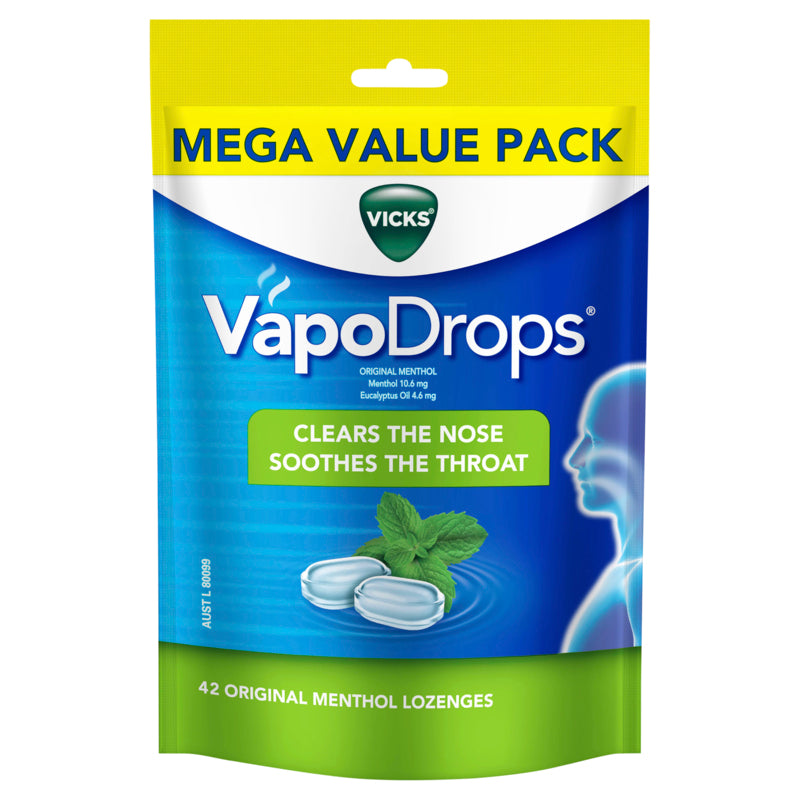 Vicks VapoDrops Original Menthol 42 Lozenges