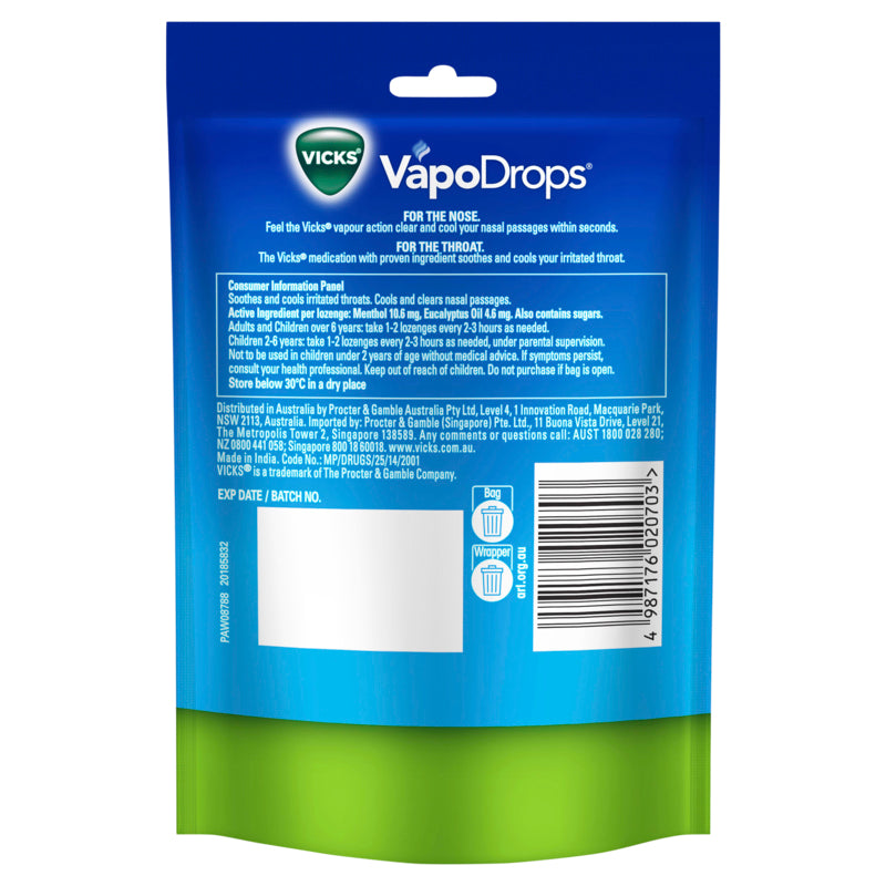 Vicks VapoDrops Original Menthol 42 Lozenges