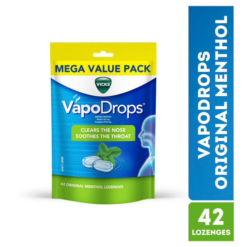 Vicks VapoDrops Original Menthol 42 Lozenges