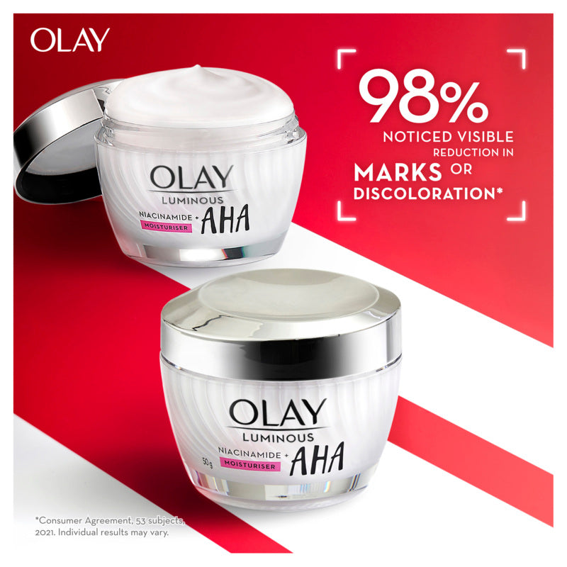 Olay Luminous Niacinamide + AHA Face Cream Moisturiser 50g