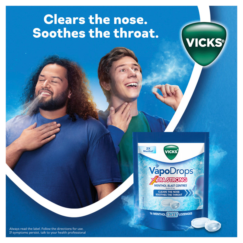 Vicks VapoDrops Xtra Strong 16 Menthol Blast Lozenges