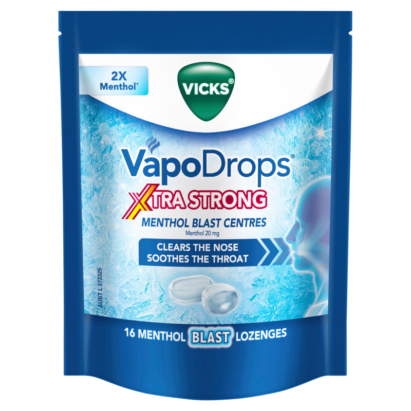 Vicks VapoDrops Xtra Strong 16 Menthol Blast Lozenges