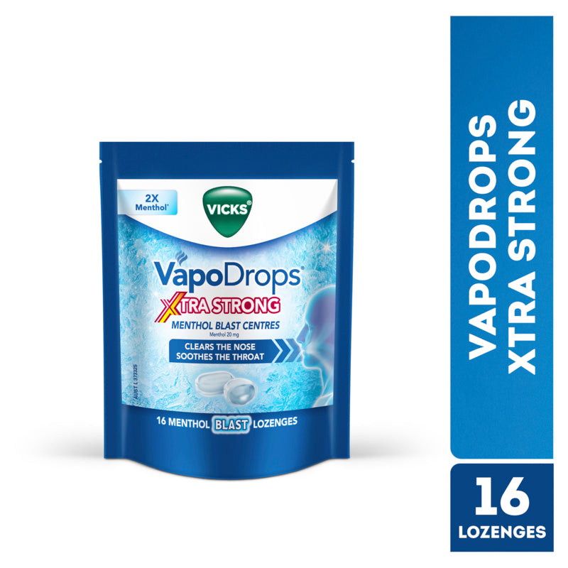 Vicks VapoDrops Xtra Strong 16 Menthol Blast Lozenges