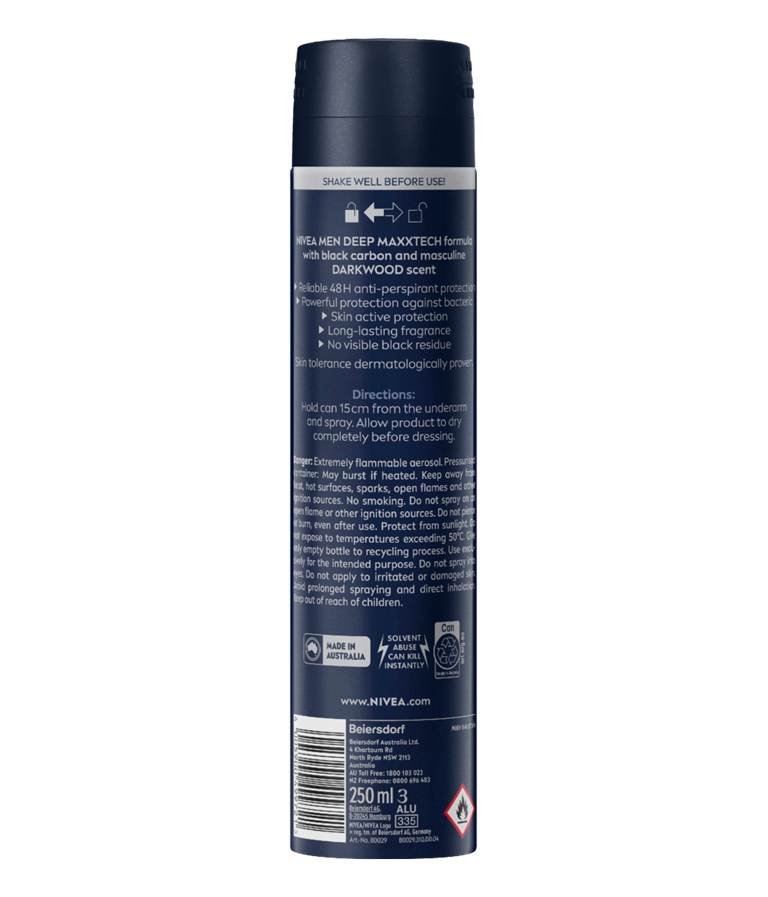 Nivea Men Deep Darkwood Anti-perspirant Aerosol Deodorant 250ml