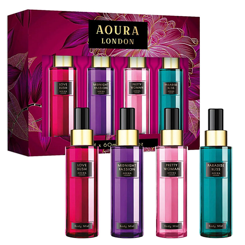 Aoura Collection 4 Piece Body Mist Gift Set