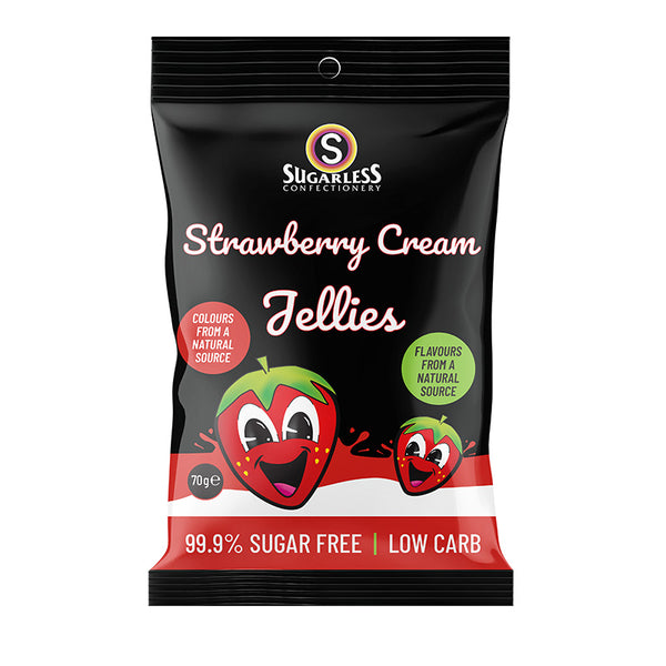 Sugarless Confectionery Strawberry & Cream Jellies 70g