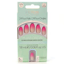 Helios Plant Based Press On Nails - Rose Red Ombre Coffin 24 pieces