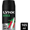 Lynx Africa Antiperspirant Deodorant With Squeezed Mandarin & Sandalwood Scent 165ml