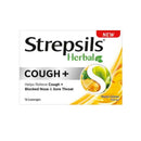 Strepsils Herbal Cough + Lozenges Honey Lemon 16 Pack