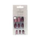 Helios Gel Effect Press On Nails - Burgundy Stiletto 24 pieces