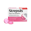 Strepsils Sore Throat Relief Sugar Free Strawberry Lozenges 36 Pack