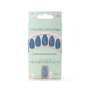 Helios Plant Based Press On Nails - Blue Matte Stiletto 24 pieces