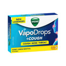 Vicks VapoDrops + Cough Honey Lemon Menthol 16 Lozenges