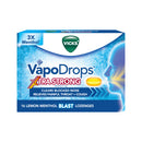 Vicks VapoDrops Xtra Strong Lemon Menthol Blast 16 Lozenges