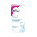 Veet Pure Hair Removal Cold Wax Strips Legs and Body Sensitive Skin 40 Pack