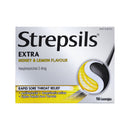 Strepsils Extra Honey & Lemon Fast Numbing Sore Throat Pain Relief with Anaesthetic Lozenges 16pk