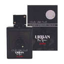 Black perfume bottle and packaging labeled 'Urban Man Elixir' on a white background