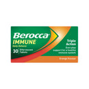 Berocca Immune Daily Defence Vitamin C, D and Zinc, Orange Flavoured Effervescent Tablets 30 Pack