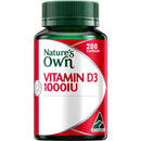 Natures Own Vitamin D3 1000IU 200 Caps