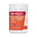 Nutra-Life High Strength Vitamin C + D + Zinc Chewables 120 Tablets