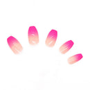 Helios Plant Based Press On Nails - Rose Red Ombre Coffin 24 pieces