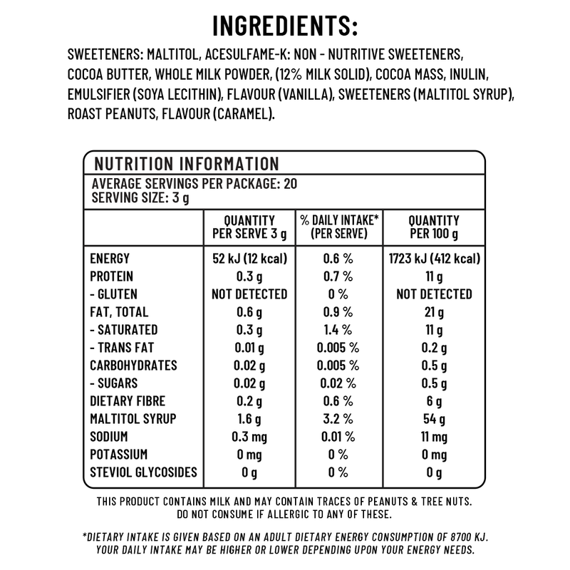 Sugarless Confectionery Chocolate Peanut Crunch Balls 60g