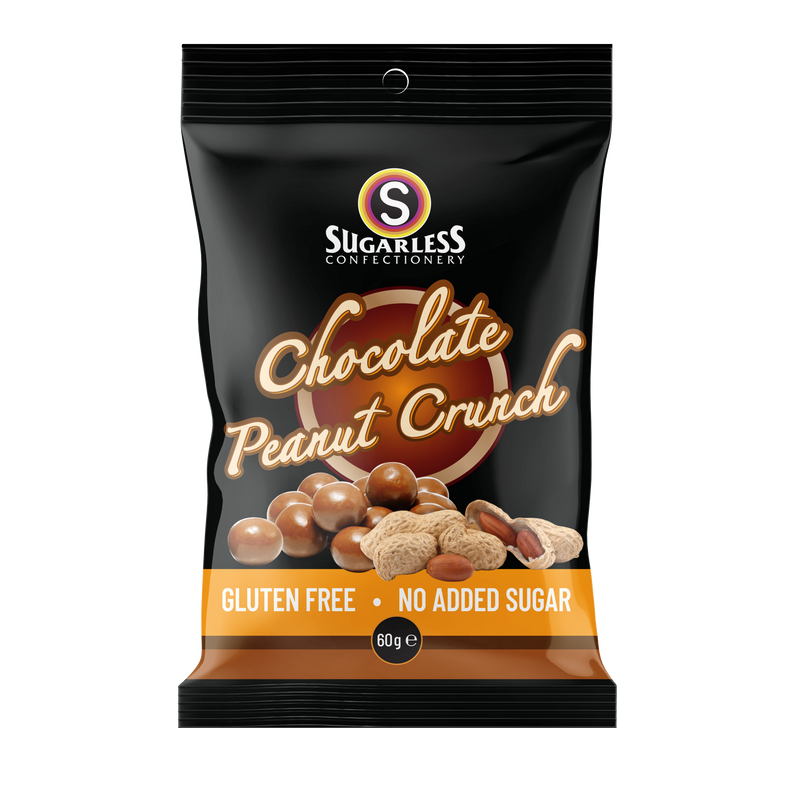 Sugarless Confectionery Chocolate Peanut Crunch Balls 60g