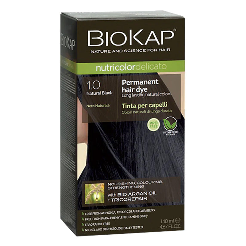 BioKap Nutricolor Delicato 1.0 Natural Black Permanent Hair Dye