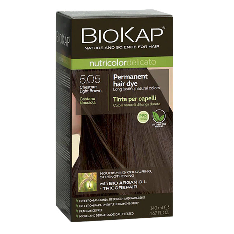 BioKap Nutricolor Delicato 5.05 Chestnut Light Brown Permanent Hair Dye