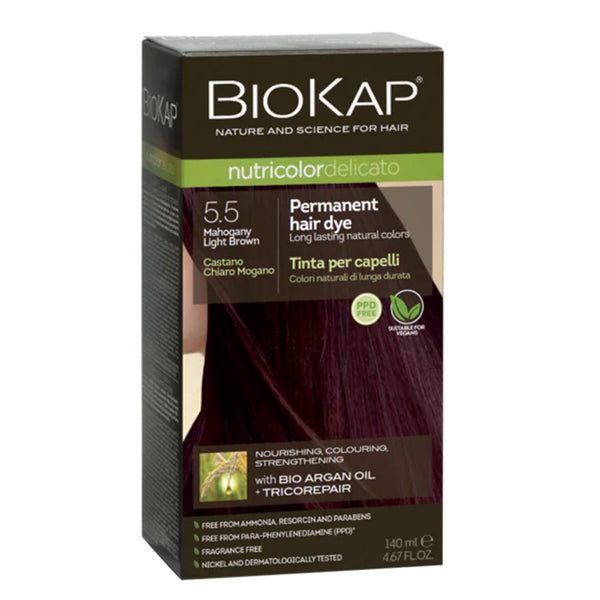 BioKap Nutricolor Delicato 5.5 Mahogany Light Brown Permanent Hair Dye