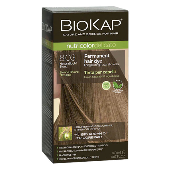 BioKap Nutricolor Delicato 8.03 Natural Light Blond Permanent Hair Dye