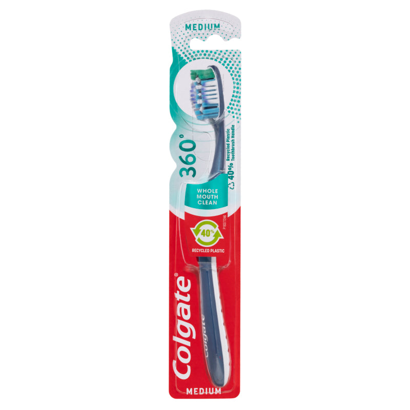 Colgate 360° Whole Mouth Clean Manual Toothbrush Medium 1 Pack