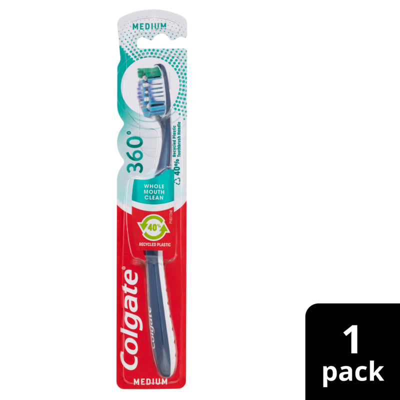 Colgate 360° Whole Mouth Clean Manual Toothbrush Medium 1 Pack