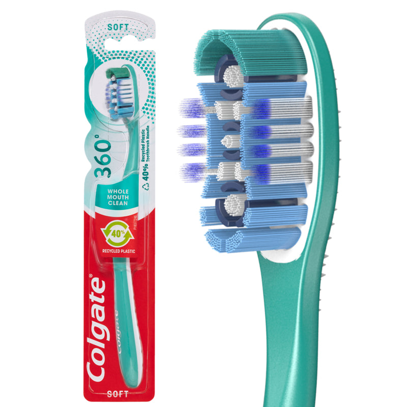 Colgate 360° Whole Mouth Clean Manual Toothbrush Soft 1 Pack