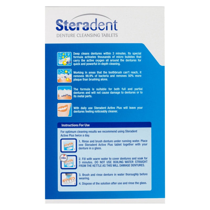 Steradent Active Plus Denture Cleansing Tablets 48 Pack