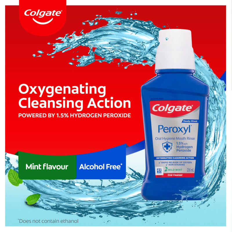 Colgate Peroxyl Oral Hygiene Mouth Rinse Mouthwash 236ml