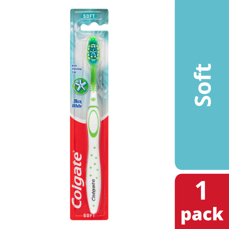 Colgate Max White Manual Toothbrush Soft with Polishing Star 1 Pack