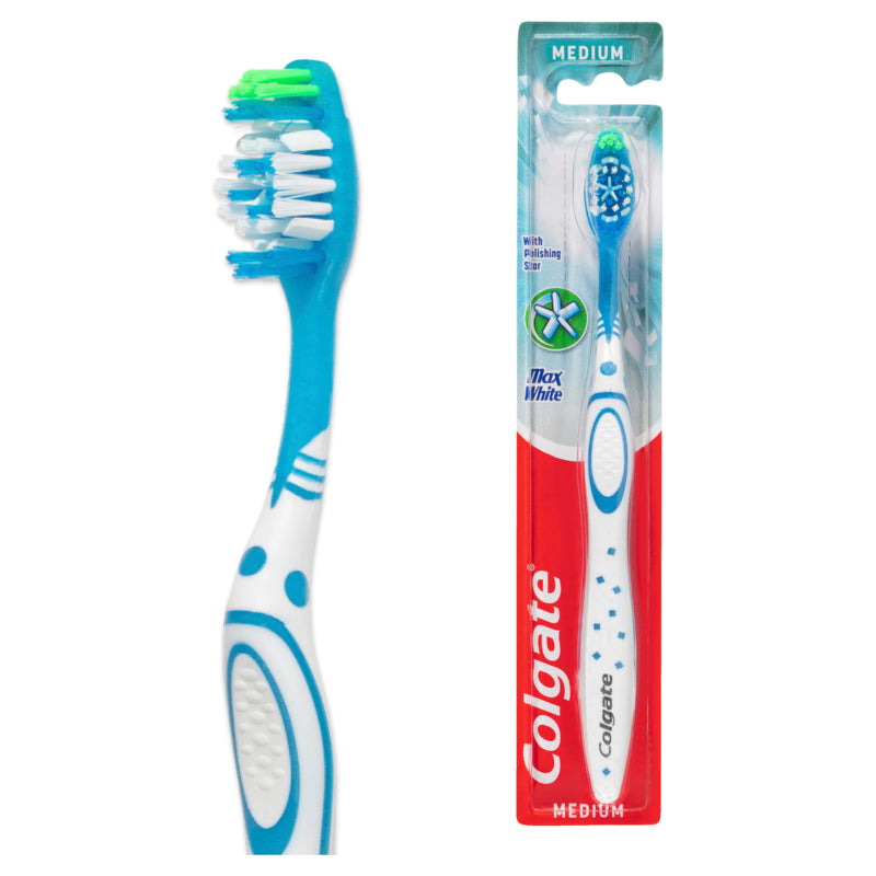 Colgate Max White Manual Toothbrush Medium with Polishing Star 1 Pack