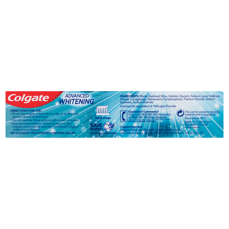 Colgate Advanced Whitening Teeth Whitening Toothpaste 110g