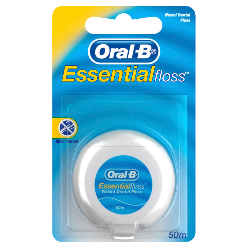 Oral B EssentialFloss Waxed Dental Floss 50m