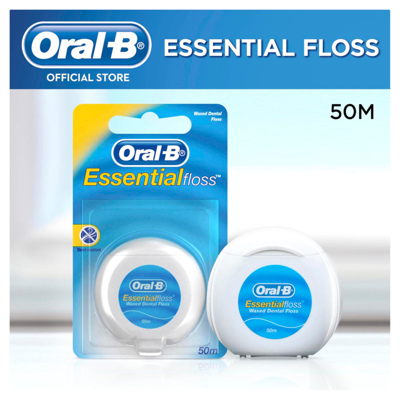 Oral B EssentialFloss Waxed Dental Floss 50m