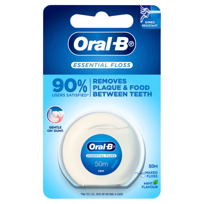 Oral B Essential Waxed Clean Dental Floss Mint 50m