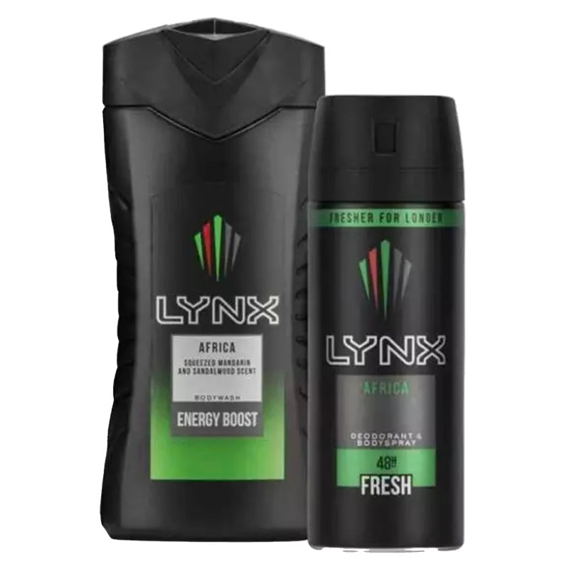 Lynx Africa Go Wild Gift Pack 155ml Body Spray & 400ml Body Wash