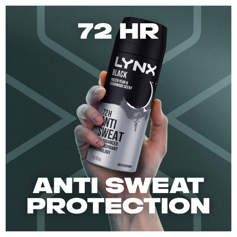 Lynx Black Deodorant With Frozen Pear and Cedarwood Scent 165ml