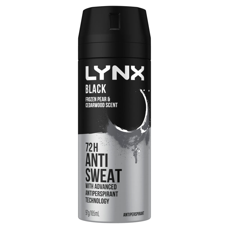 Lynx Black Deodorant With Frozen Pear and Cedarwood Scent 165ml