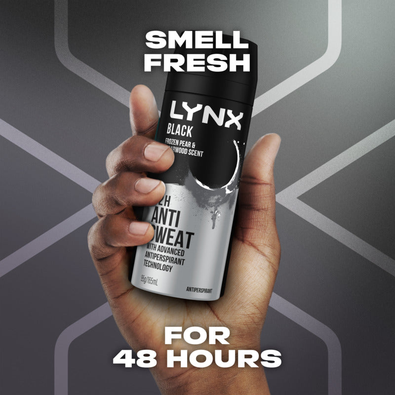 Lynx Black Deodorant With Frozen Pear and Cedarwood Scent 165ml