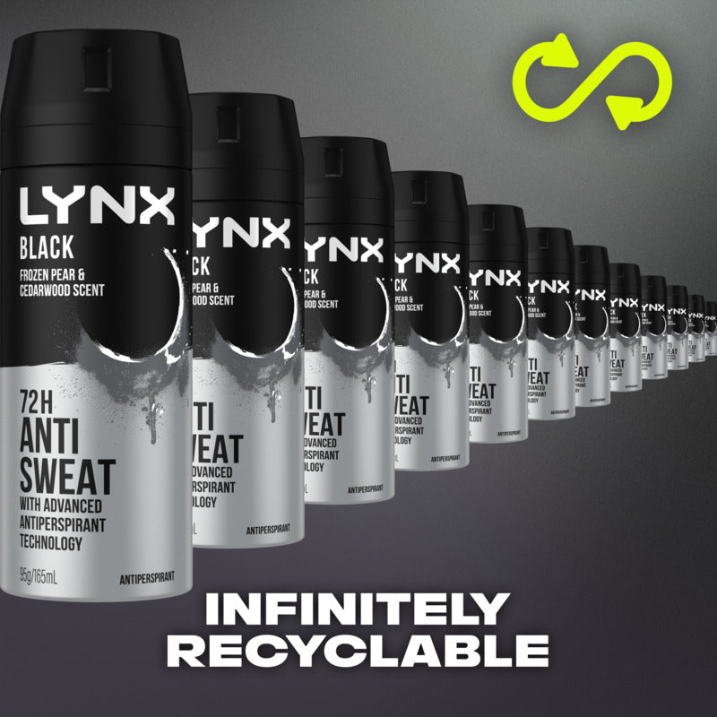 Lynx Black Deodorant With Frozen Pear and Cedarwood Scent 165ml